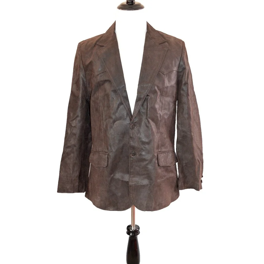 SCULLY‎ Chocalate Brown Western Leather Blazer Jacket Men's 44